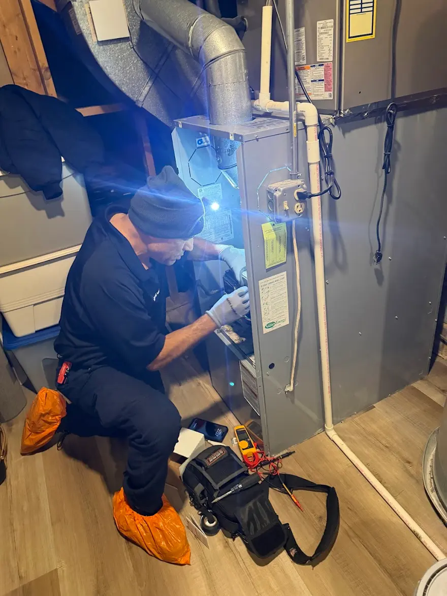 Furnace inspection during a maintenance visit